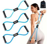 HOXWC Exercise Bands for Back, Figure 8 Resistance Band, 8 Shaped Resistance Bands for Arms, Shoulder, Leg Stretching, Physical Therapy, Yoga, Pilates, Home Gym Workout Equipment for Women Men