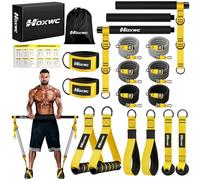 HOXWC Pilates Equipment, Portable Pilates Bar Kit with Resistance Bands, Professional Adjustable Heavy Duty Squat Workout Equipment for Men, Home Gym Muscle Strength Training, Full Body Exercise