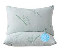 HOXXME Shredded Memory Foam Pillows for Sleeping, Cooling Zippered Breathable Memory Foam Bed Pillow 2 Pack, Queen Size Firm Pillow Gel for Neck Support, Hotel Quality Bed Rest Pillow Set of 2