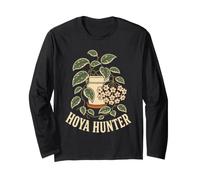 Hoya Hunter Plant Lover Retro Line Art Botanical Gift Long Sleeve T-Shirt