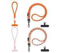 HOYAWU Phone Lanyard 4 Pack, 2 Long & 2 Short Neck Straps, 4 Phone Patches, Universal Phone Strap for Phone Cases, Keys, ID Badges, Cell Phone Lanyard Compatible with iPhone Samsung Most Smartphones