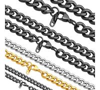 Hoyazvet Cuban Link Chain Necklace for Men Women, 3/6/9/12MM Width,18/20/22/24/26/28/30Inch Hip Hop Jewelry, 18K Gold/Black/316L Stainless Steel Cuban Jewelry Gifts for Him Dad Husband Birthday Gift