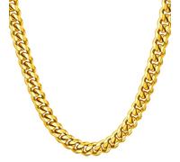 Hoyazvet Sturdy Cuban Link Chain Stainless Steel Necklace for Men Women, 6/8/10/12MM Width, 18K Gold/Black Metal/316L Stainless Steel Curb Necklace Chains, Hip Hop Jewelry Mens Gift, 18-30inch Length