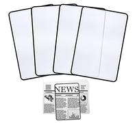 HOYDATE 4Pcs 3X Lightweight Optical Plastic Fresnel Lens Bookmark Flat Magnifier for Elderly and People with Low Vision Reading Small Prints, Maps and Books