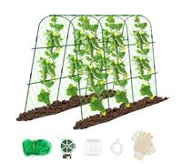 Hoyejyou 65"×48" Cucumber Trellis for Raised Bed, U-Shape Garden Trellis for Climbing Plants Outdoor, Metal Arch Vegetables Trellis, Detachable Cucumber Trellis Support for Tomato,Squash,Zucchini