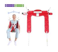 Hoyer Lift Sling for Toileting，Divided Leg with Head Support Sling for Patient Lifts Red Lift Sling, 500lb Weight Capacity (Medium Without Head Support)