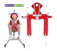 Hoyer Lift Sling for Toileting，Divided Leg with Head Support Sling for Patient Lifts Red Lift Sling, 500lb Weight Capacity (Medium with Head Support)