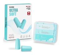 HOYIO 10 Pair Foam Ear Plugs, NRR 31dB SNR 38dB Soft Earplugs for Noise Reduction, Sleeping, Concert, Motorcycle, Snoring, Traveling, Studying, Loud Noise, Work, Light Blue