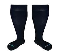 HOYISOX Plus Size Compression Knee High Socks, Wide Calf Extra Large for Men and Women, Comfortable Cotton, Black, XXXXXL