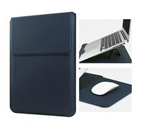 HoYiXi 14 Inch Laptop Sleeve Case Leather Bag with Stand Compatible with MacBook Pro 14 2021/ASUS Vivobook 14/HP Pavilion X360/Lenovo IdeaPad 14/Dell Lenovo HP ASUS Acer HUAWEI Matebook 14'' PC, Navy