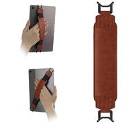 HoYiXi Soft Hand Strap for 9-11 Inch eReaders & Fire Tablet Compatible with Fire HD 10/iPad 9.7 /iPad Mini/Galaxy Tab A8 A9/Huawei Lightweight Black High-Elasticity Finger Grip Holder -Brown