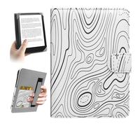 HoYiXi Universal Case for 6.8-7 inch Kindle eReader Compatible with Paperwhite/PocketBook and Tolino/Kobo Clara 2E/Kobo Clara HD,6",6.8" eReader Protective cover Built-in pocket,Mountain white