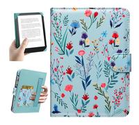 HoYiXi Universal Case for 6.8-7'' Kindle eReader Compatible with Paperwhite/PocketBook and Tolino/Kobo Clara 2E/Kobo Clara HD,6.8" -7'' eReader Protective Cover with Built-in Card Slot,flower