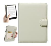 HoYiXi Universal Case for 6.8-7'' Kindle eReader Compatible with Paperwhite/PocketBook and Tolino/Kobo Clara 2E/Kobo Clara HD,6.8" -7'' eReader Protective Cover with Built-in Card Slot,Rice white