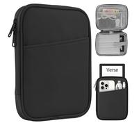 HoYiXi Universal Sleeve Bag for 6",6.8",7" Kindle Paperwhite/Colorsoft 2024-2012 Compatible with 6"-6.8" All-New Kindle/Kobo/Tolino/Sony,6" EReader with Anti-Drop Protective Cover,Black