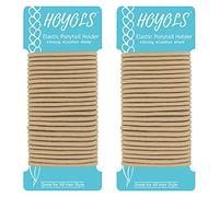 HOYOLS 50 Count 4mm Light Blonde Ponytail Holders, No Metal Elastic Hair Ties, Braided Bands Scrunchies for Girl Women Medium Hair