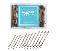 HOYOLS Brown Bobby Pins for Women Hair, 150 Pcs in 3 Sizes (1.9", 2.4", 2.7") for Updo, Bun, Styling Hair Accessories for Thick & Thin Hair (Brown)