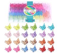 Hoyols Glitter Butterfly Hair Clips, 90s Y2K Sparkle Accessories for Girls Women Toddlers, Cute Small Jaw Claws, Assorted 12 Colors, 48 Pcs (Sparkle Candy)