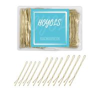 HOYOLS Gold Bobby Pins for Hair, 150 PCS in 3 Sizes (1.9", 2.4", 2.7") for Women Girls, Blonde Hair Pins for Bun, Updo & Styling (Gold)
