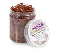Hoyols Hair Elastic Rubber Bands Ties for Ponytail Braid Holder Pack (1000 Count (Pack of 1), Caramel)