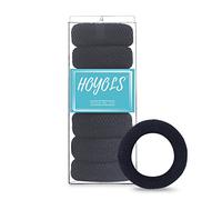 HOYOLS Large Black Hair Ties for Thick Hair, Soft Seamless Cotton Ponytail Holders, No-Damage Strong Bands for Women and Girls, No-Pull Scrunchies Headbands