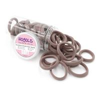 HOYOLS Large Fabric Hair Ties Soft & Gentle Bands Ponytail Holder for Thick Heavy Curly Hair, No Slip No Damage Seamless Scrunchies Headbands 100 Pcs (Caramel)