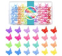 HOYOLS Mini Butterfly Hair Clips, Y2K Small Jaw Hairclips for Girls Women and Kids, 90s Cute Hair Accessories for Braids 12 Assorted Colors, 48 Pcs (Candy Rainbow)