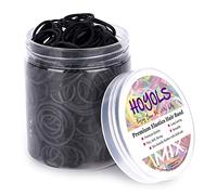 HOYOLS Mix Size Small Rubber Bands Black Elastics Hair Ties Braiding Ponytail Holders Mixed Size Plastic Rubberbands for Girls Kids Mini Hair Bands No Damage (600pcs)