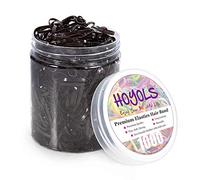 Hoyols Small Hair Elastics Brown, Premium Plastic Girls Hair Ties Strong Flexible Rubber Bands Tiny Mini Polybands Hair Bands for Women Kids Baby Bulk 1000 Count (Dark Brown)