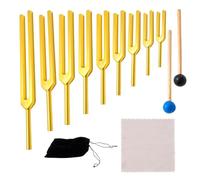 Hoypeyfiy 12-Piece Solfeggio Tuning Fork Healing Set, Featuring 9 Solfeggio Frequencie, Suitable for Sound Therapy, Hearing Tests, Meditation, Yoga