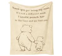 Hoypeyfiy 130 x 150cm Thank You for Being My Mum Blanket, Polyester Fibre, Ideal as a Gift for Mum, Suitable for Birthdays, Women's Day, Christmas, Anniversaries