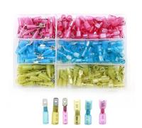 Hoypeyfiy 220Pcs Wire Spade Connectors, Waterproof Heat Shrink Terminal Connectors kit, Copper Wire Terminal Connectors Kit for Watercraft Electronics Automotive Crimp Connectors