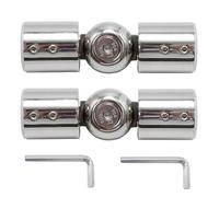 Hoypeyfiy 2Pcs 19mm Stainless Steel Curtain Rod Elbow Curtain Pole Joint Connectors, Hinged Elbow Connector, from 90 Degrees to 180 Degrees for 3/4 Inch Rod