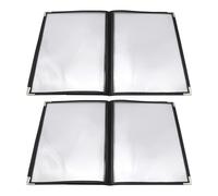 Hoypeyfiy 2Pcs A4 Menu Covers, 6 Page 12 View Plastic Menu Book Cover Rectangle Restaurant Menu Covers Binder Clear Protective for Restaurant 320x240x9mm