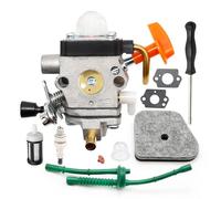 Hoypeyfiy 41801200611 Carburetor Carb Kit with Air Filter Fuel filter Spark Plug Fuel Line Replacement for FS87 FS87R FS90 FS90R HT100 HT101 KM110R KM110 SP90 SP90T String Trimmer