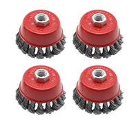 Hoypeyfiy 4pcs 75mm/2.95in Wire Brush Angle Grinder Twist Knot Wire Brush Set Kit for 115mm Sander Angle Grinder Ø M14