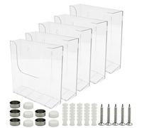 Hoypeyfiy 5 PCS 164x42x167mm Clear A5 Wall Mounted Leaflet Rack, Acrylic Brochure Holder for Various Settings