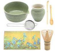 Hoypeyfiy 7Pcs Japanese Matcha Tea Set for Beginners and Enthusiasts, Matcha Bowl, Whisk, Scoop, Sifter & Whisk Holder Included, Ideal for Gifting & Home Use