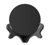 Hoypeyfiy Black Obsidian Scrying Mirror with Stand, 4.7" Natural Crystal Polished Round Plate, for Divination Meditation Divination Home Office Decor Yoga Gift