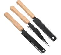 Hoypeyfiy Japanese Hand Saw Set, 3-Pack Fine Tooth Pull Saws for Woodworking, Sharp Double-Edged Tools with Wooden Handles (Black)