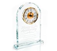 Hoypeyfiy Romantic Crystal Table Clock, Elegant Glass Clock for 60th Wedding Anniversary Gift, Decorative Table Ornament for Couples (60th Wedding Anniversary Gift)