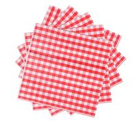 Hoyuwak Red and White Gingham Paper Napkins - 50 Pack, 13" x 13" (Unfolded), 3-Ply Disposable Napkins for Parties, Picnics, Barbecues, and Everyday Use - Classic Checkered Design