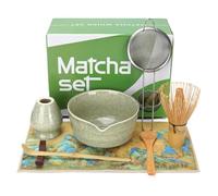 HOYWOUL Matcha Whisk Set Green, 8pcs Matcha Kit for Ceremony, Matcha Bowl Set Include Matcha Whisk, Bowl, Matcha Tea Set for Making Breakfast, Latte, Tea Gifts for Matcha Lovers