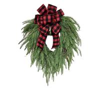 Hozaenwa Christmas Wreath | Christmas Wreath Indoor | Seasonal Bow Design Pine Needle Garland with Hook for Porch Home Winter Fall Welcome Farmhouse Outside Decoration Spring
