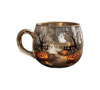 Hozaenwa Halloween Coffee Cups, Haunted Path Glass Coffee Mugs, Beverage Containers Table Centerpieces for Restaurant Apartment Farmhouse Kitchen Hotel Home