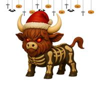 Hozaenwa Highland Cow Statue - Halloween Resin Highland Cow Table Decorations,Home Decor for Farmhouse Porch Indoor Outdoor Bar Table Shelf Backyard Kitchen Thanksgiving Patio