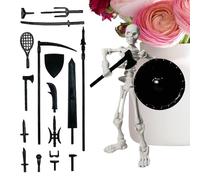Hozaenwa Movable Skeleton Decor - Movable Skeleton Halloween Action Model | Human Bone Desktop Figure Model for Home Classroom Teaching Display Holiday Gathering Entryway Workplace Table Indoor