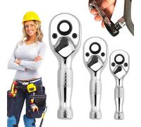 Hozaenwa Stubby Ratchet Wrench Set | 72-Tooth Quick-Release Ratchet Set,Compact Auto Tire Maintenance Tool for HVAC Technicians Marine Engine DIY Enthusiasts Furniture Electrical Panel Automotive