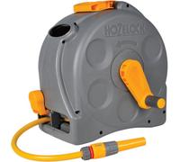 Hozelock 2 In 1 Compact Hose Reel 25M Portable Or Wall Mounted Garden Hose With Nozzle Fittings Easy Rewind Function 100-000-918
