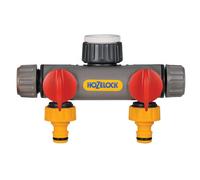 Hozelock 2-Way Hose Pipe Connector 21mm ½-1" - Dual Outlet Watering